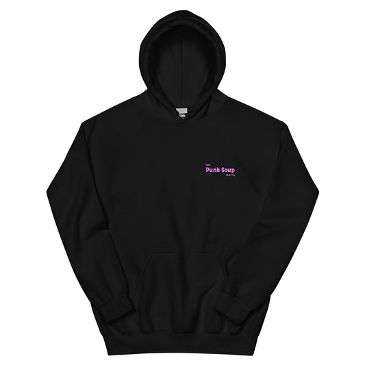 The Punk Soup Motel Hoodie (Black and Pink)